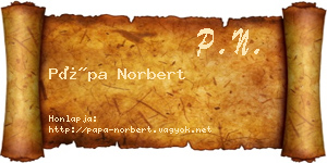 Pápa Norbert névjegykártya