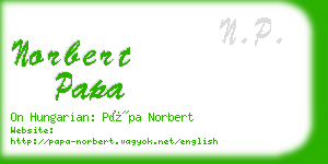 norbert papa business card